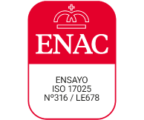 UNE - EN / ISO 17025 Acreditaciones. ENAC - Sistema de Calidad de Laboratorios. Laboratorio de ensayos acreditado por ENAC con acreditación Nº316 / LE678. Las actividades acreditadas son las especificadas en el Alcance de Acreditación ENAC. Haz clic para acceder al certificado.