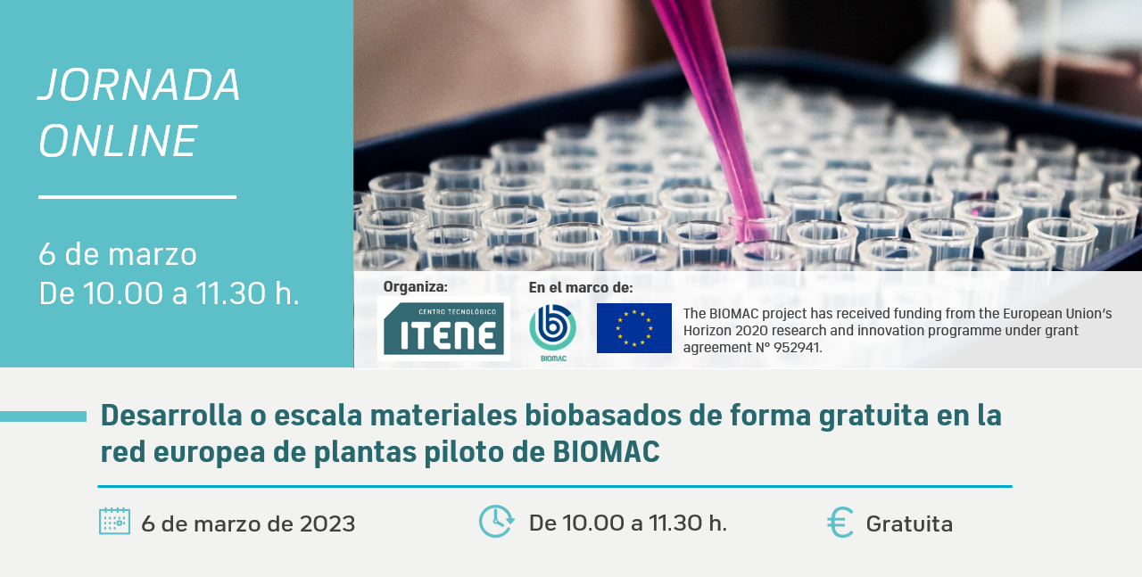 Desarrolla o escala materiales biobasados de forma gratuita en la red europea de plantas piloto de BIOMAC